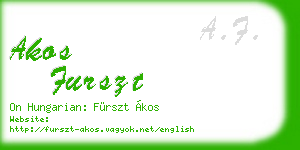 akos furszt business card